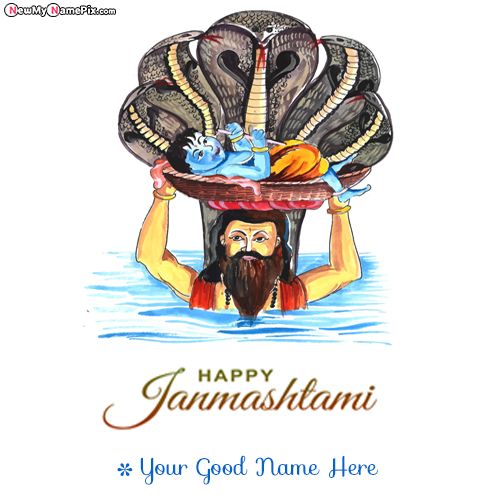 Online Free Name Wishes Happy Janmashtami Images