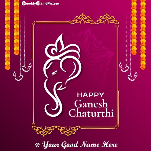 Write Name On 2022 Happy Ganesh Chaturthi Images Download