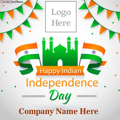 Company Name With Logo Add Happy Independence Day Wishes Images