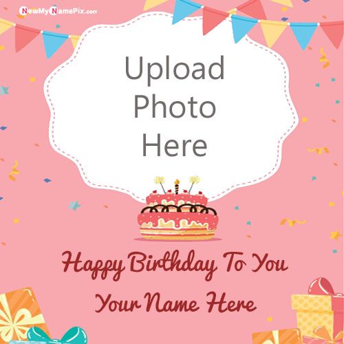 Birthday Photo Frame Wishes Greeting Card Edit Online