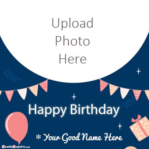 Photo Frame Wishes Birthday Card Create Online Edit Free