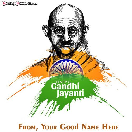 Free Edit Name On Gandhi Jayanti Pictures Download