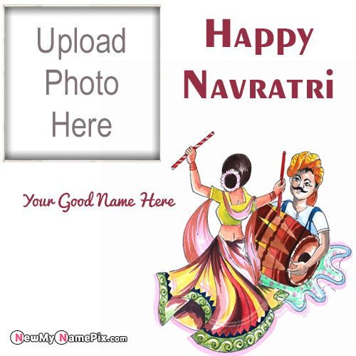 Navratri Festival Greeting Card Photo Frame Create