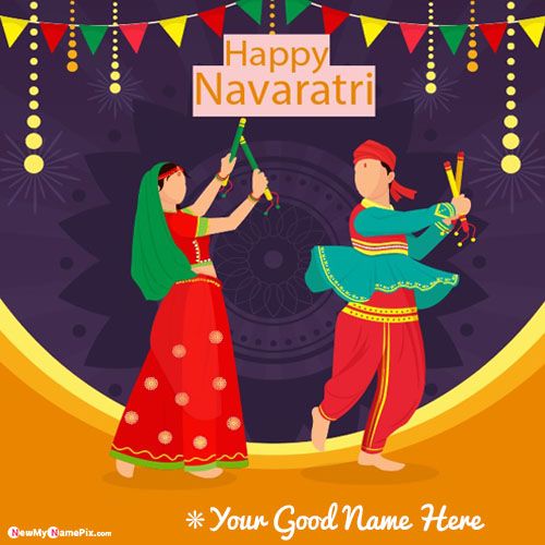 Happy Navratri Greeting Photo With Name Wishes