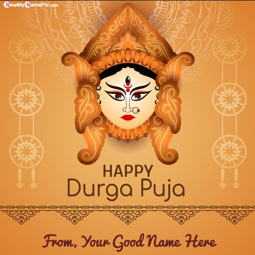 Online Create Name Wishes Goddess Durga Puja Pictures