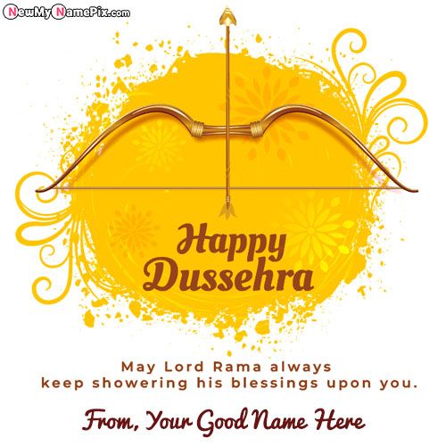 Happy Dussehra Greeting With Name Card 2022 Wishes