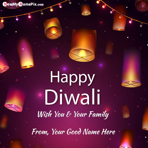 Latest Happy Diwali Wishes Photo Custom Name