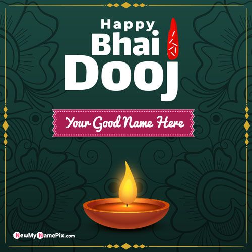 Customize Name Create Happy Bhai Dooj Greeting Card Free