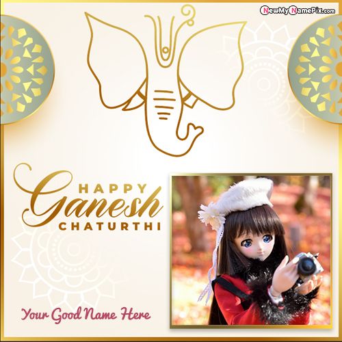 Online Create Ganesh Chaturthi Frame Custom Edit Free