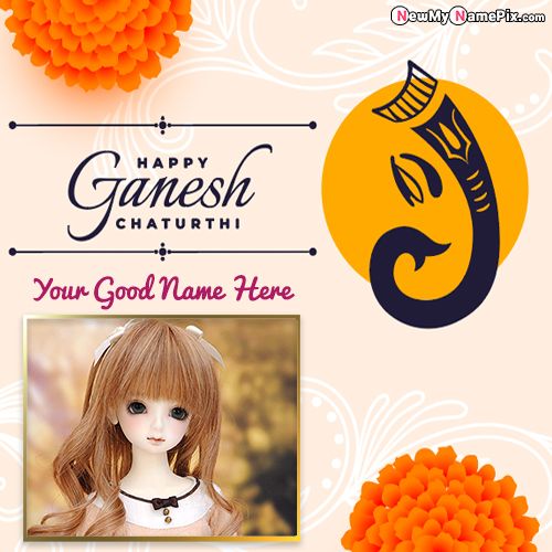 Happy Ganesh Chaturthi Photo Upload Greeting Cards Maker