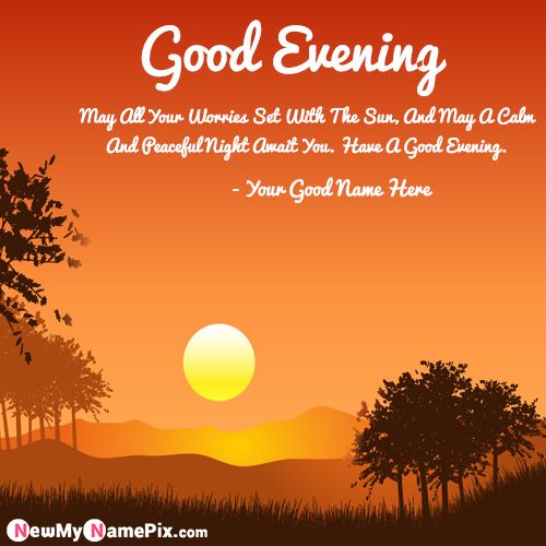 Sunset Evening Wishes With Name Photo Edit Download Free Card