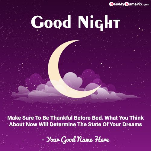Good Night Greeting Card Maker Custom Name Edit