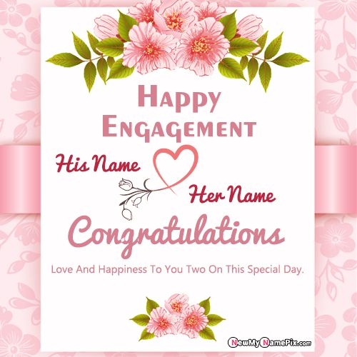 Engagement Wishes With Name Edit Card Maker