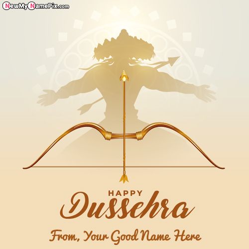 Dussehra Greeting Cards Maker Custom Name Wishes Free