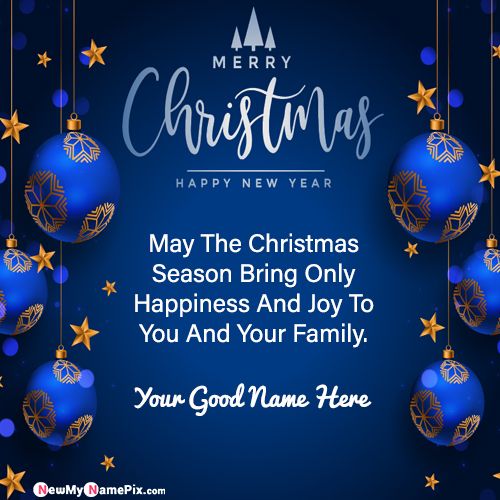 Wish You Merry Christmas Greeting Images Edit Name