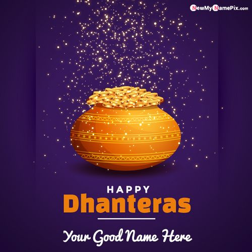 Happy Dhanteras Wishes With Photo Maker Cards Edit Name