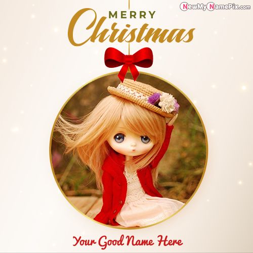 Online Happy Merry Christmas Greeting Card Name And Photo
