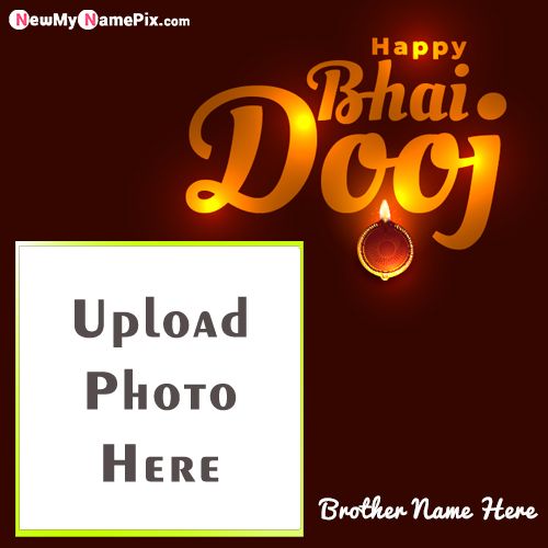 Customized Name And Photo Happy Bhai Dooj Greeting Card Free