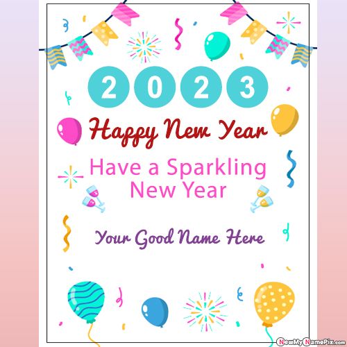 Happy New Year Greeting Card 2023 Wishes With Name