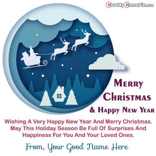 Happy New Year & Christmas 2023 Greeting Card Photo Maker