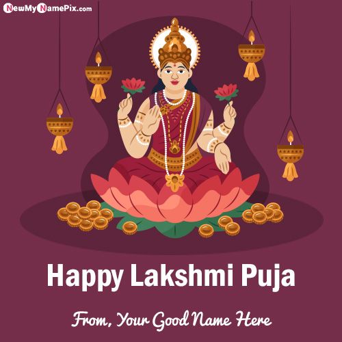 Happy Laxmi Puja Wishes Greeting Cards With Name Pictures