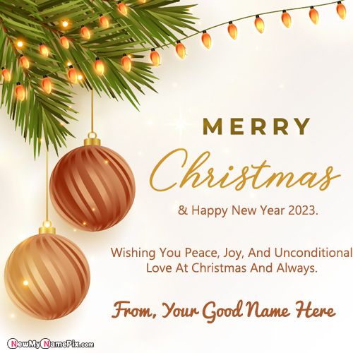 Merry Christmas Blessing Message With Name Card Editing