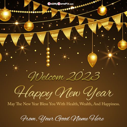Design Cards New Year 2023 Celebrate Personal Name
