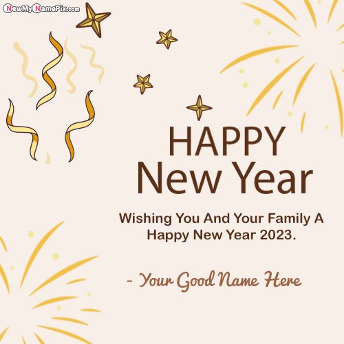 2023 New Year Photo Greetings With Name Write