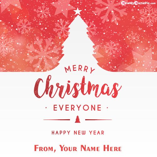 Design Card Wishes Happy Merry Christmas With Name