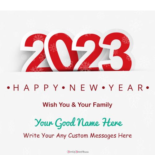 Name Wishes Design New Year 2023 WhatsApp Status