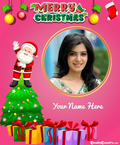 Merry Christmas Photo Card Editing Name Wishes
