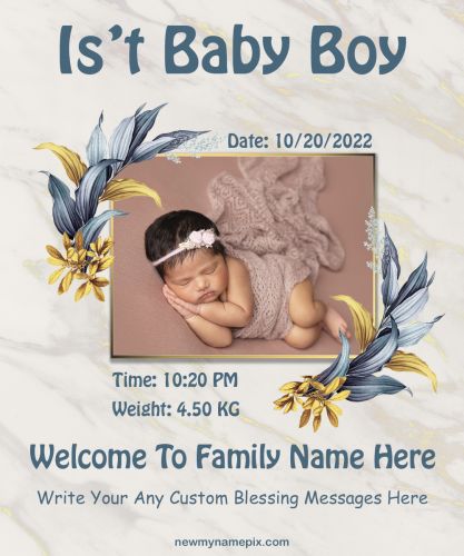Congratulation Baby Boy Wishes Announcement Greeting Card Images