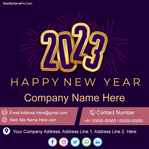2023 Welcome New Year Wishes Design Template Corporate Card Editable