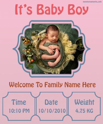 Online Create Welcome Baby Boy Announcement Pictures Wishes Free