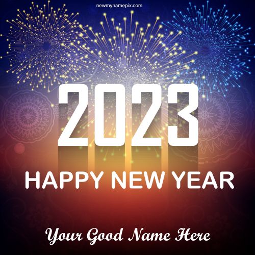 2023 New Year Wishes Sparkling Photo Template Edit Your Name