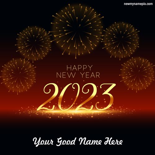 Colorful Fireworks Welcome 2023 New Year Wishes With Name Photo