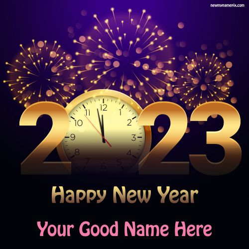 New Year Countdown 2023 Welcome Wishes With Name Editable Card