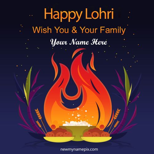 Happy Lohri Festival 2023 Wishes With Name Edit Card Online Create
