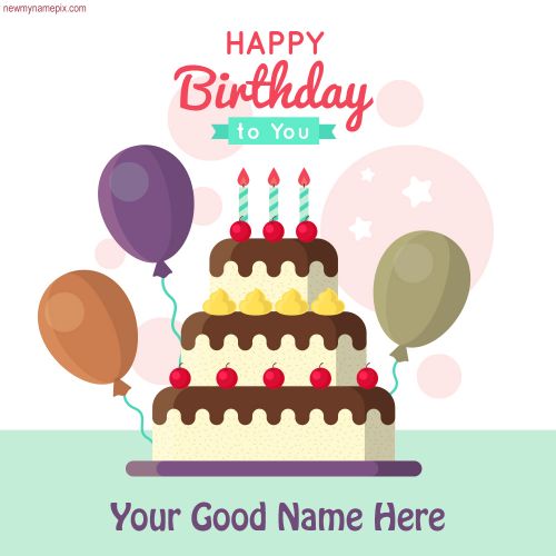 Write Name On Birthday Cake Photo Editable Online Free Template