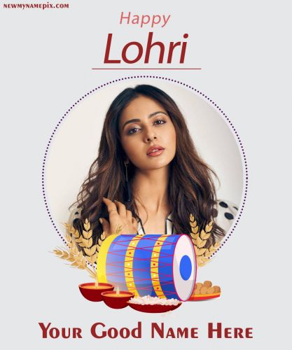 2023 Happy Lohri Wishes With Name And Photo Edit Card