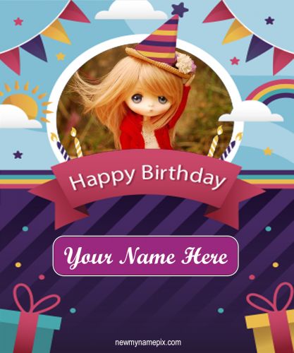 Kids Birthday Wishes Photo Frame Create Online Edit Name