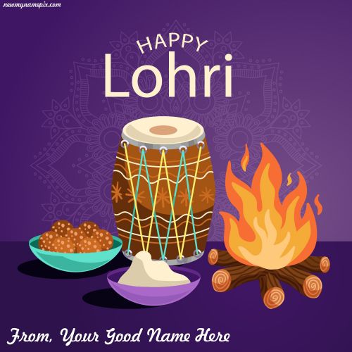 Wish You Happy Lohri Design Template Customized Text Writing