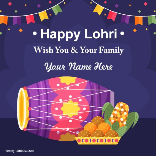 2023 Wish You Happy Lohri Greeting With Name Images