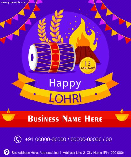 Happy Lohri Business Wishes Greeting Card Edit Online Free Download