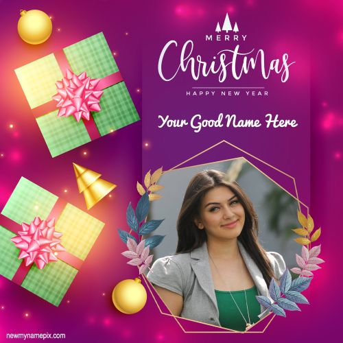 Add Photo Christmas Wishes Images With Name Edit Card