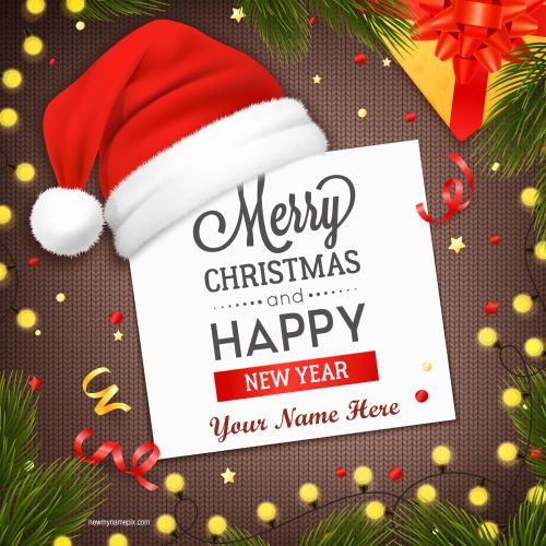 Merry Christmas Wishes Greeting Card Edit Your Name Images
