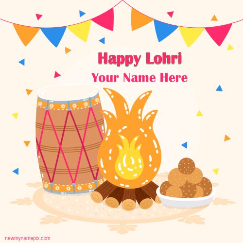 Lohri Celebration Wishes With My Name Images WhatsApp Status