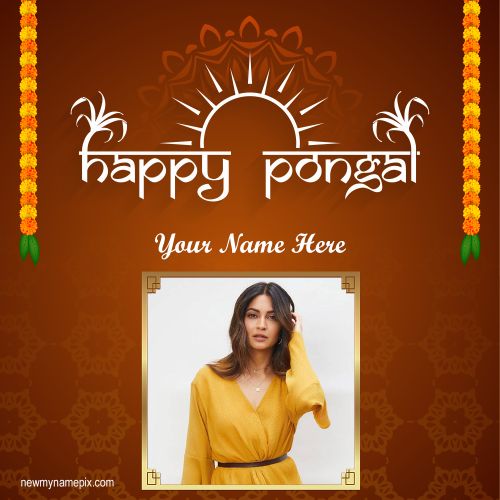 Happy Pongal Wishes With Name And Photo Add Card Create 2023