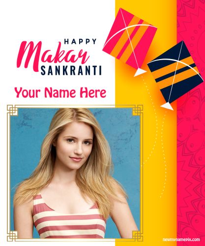 2023 Happy Makar Sankranti Photo With Name Wishes Cards Create