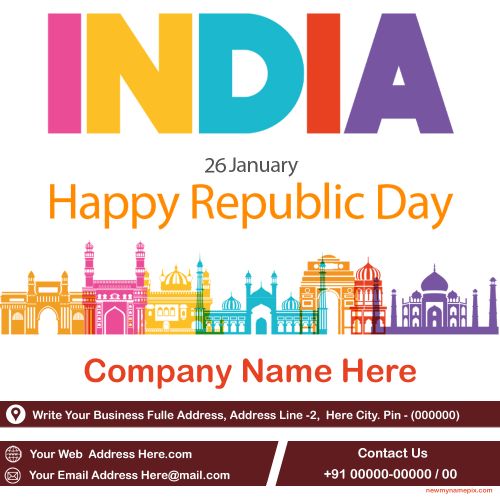 Happy India Republic Day Corporate Card Create Online Free Download